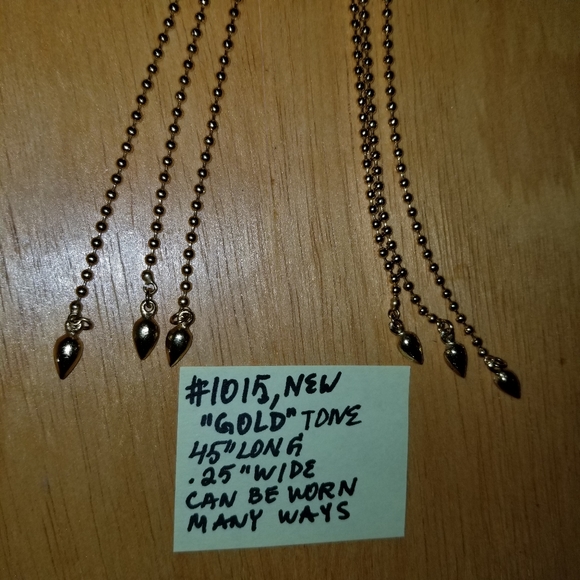 ✅1015 NWOT RARE Gold Tone Metal Beads  45" Necklace - Picture 13 of 15